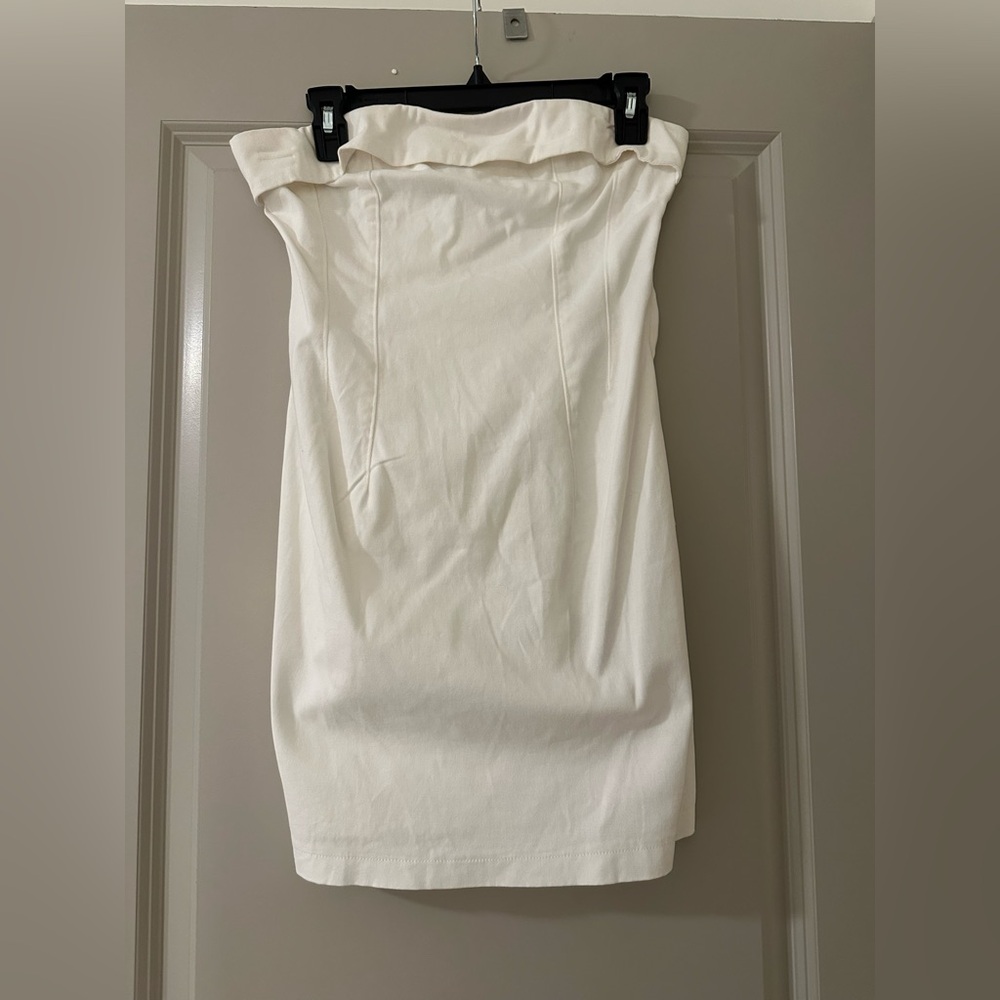WILD FABLE WHITE JEAN LACE UP MINI DRESS
